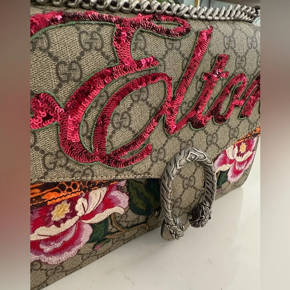 Gucci GG Supreme Medium Elton Dionysus Shoulder Elton Bag ~ EUC w/Dust Bag - Picture 16 of 16